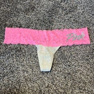 Pink Kids Lace Trim Bottoms